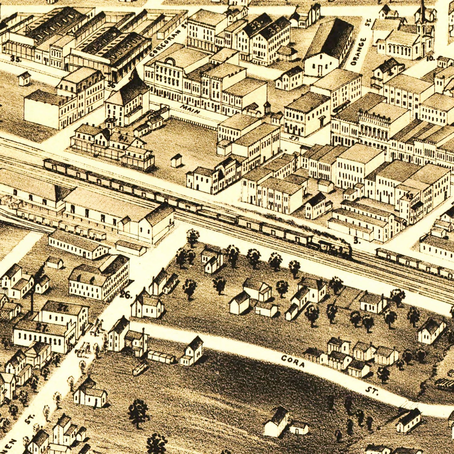 Vintage Map of Durham, North Carolina, 1891