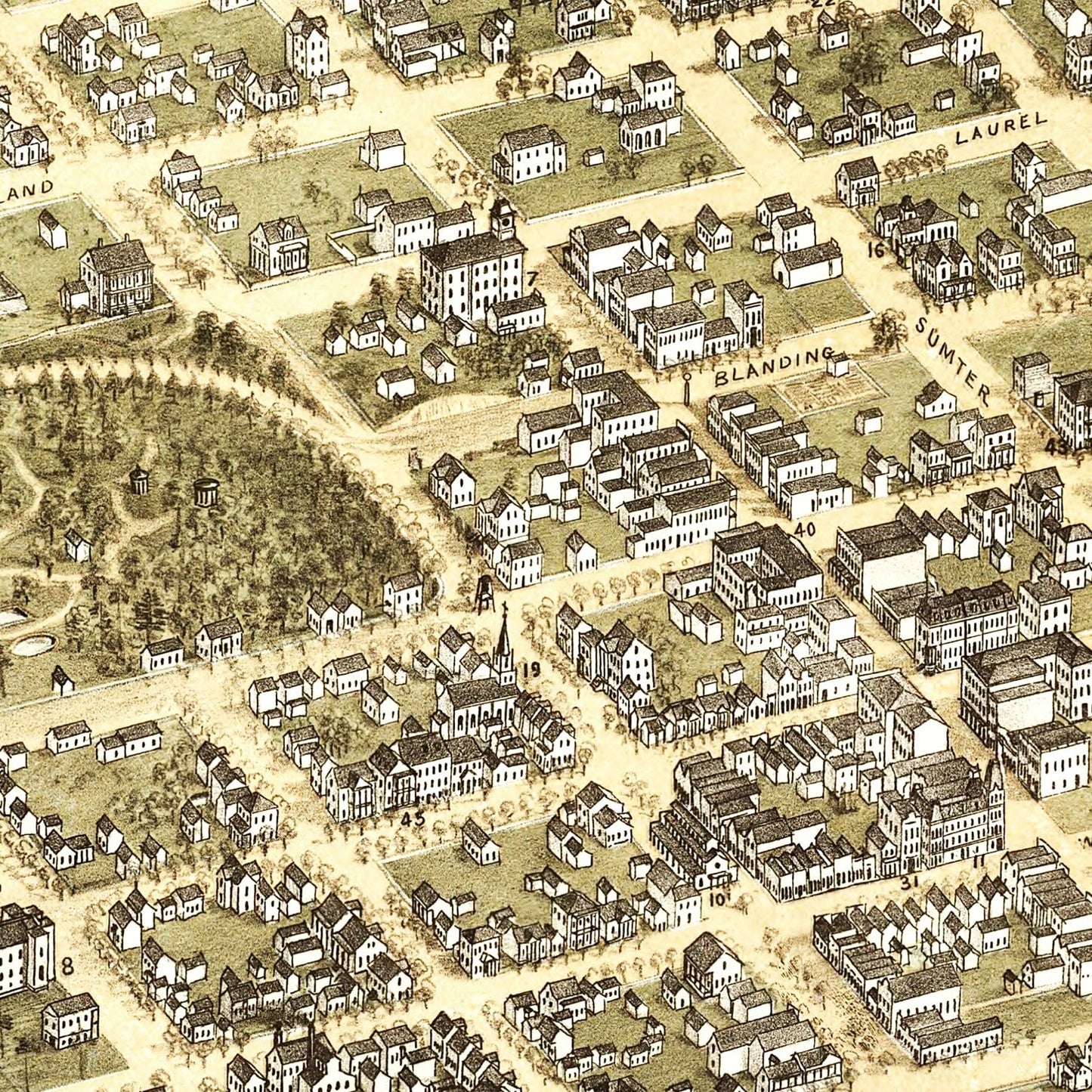 Vintage Map of Columbia, South Carolina 1872