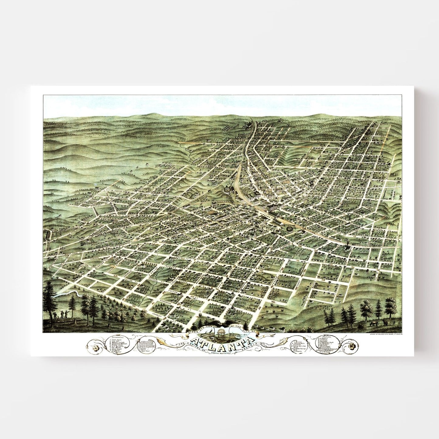 Vintage Map of Atlanta, Georgia, 1871