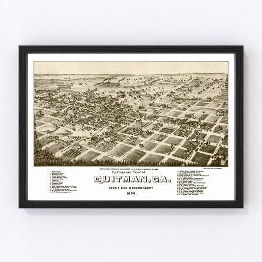 Vintage map of Quitman, Georgia, 1885