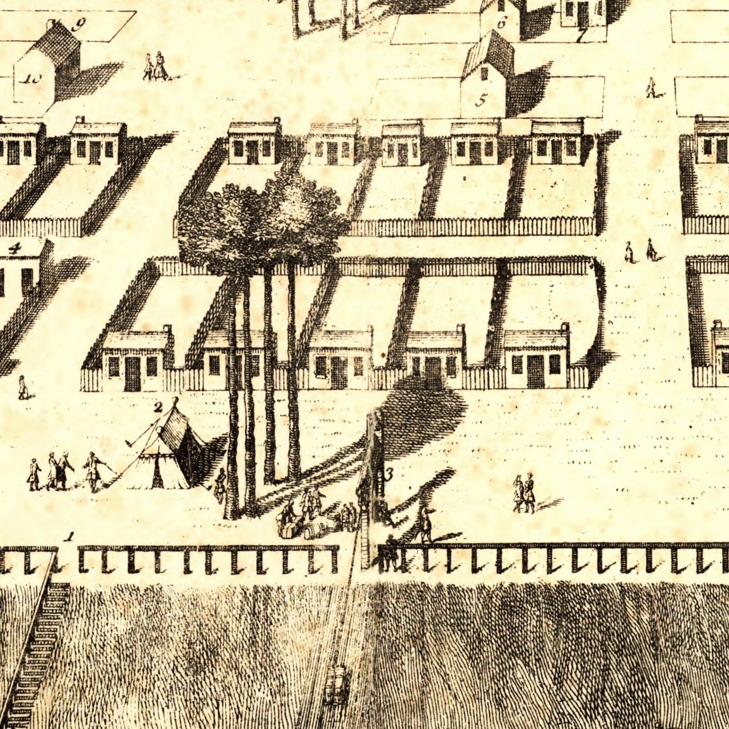 Vintage Map of Savannah, Georgia, 1734