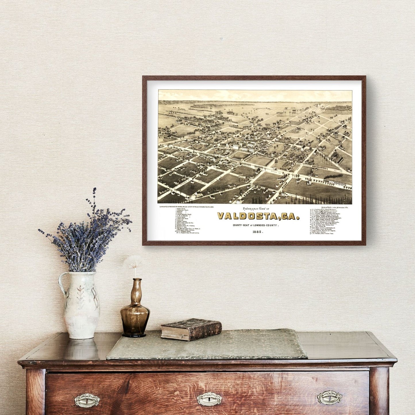 Vintage Map of Valdosta, Georgia, 1885