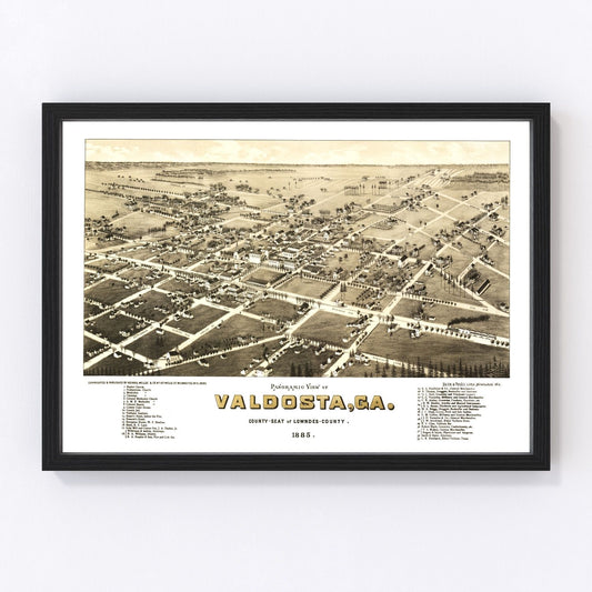 Vintage map of Valdosta, Georgia, 1885
