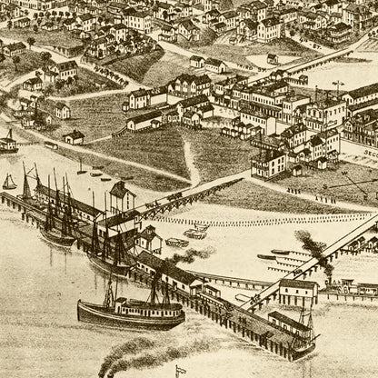 Vintage Map of Cedar Key, Florida, 1884