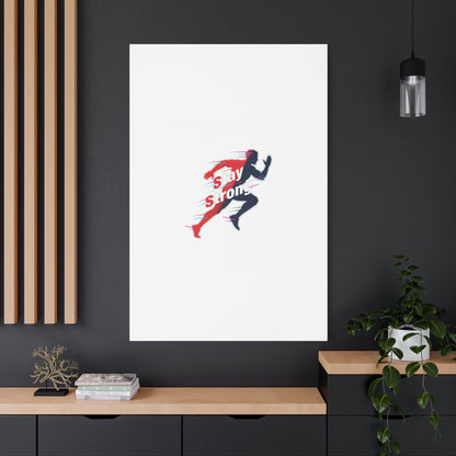 Stay Strong Runner Gym Canvas Wall Art