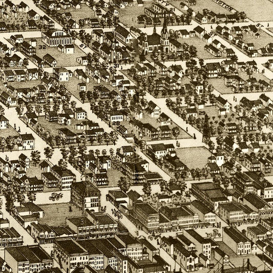 Vintage Map of Jacksonville, Duval County, Florida, 1876