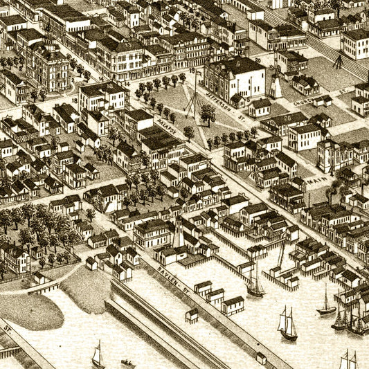 Vintage Map of Pensacola, Florida, 1885
