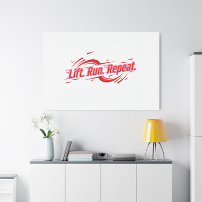 Lift Run Repeat Gym Motivation Canvas Wall Art