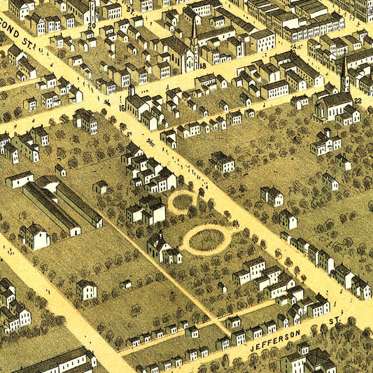 Vintage Map of Lexington, Kentucky, 1871