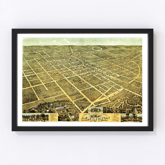 Vintage map of Lexington, Kentucky, 1871