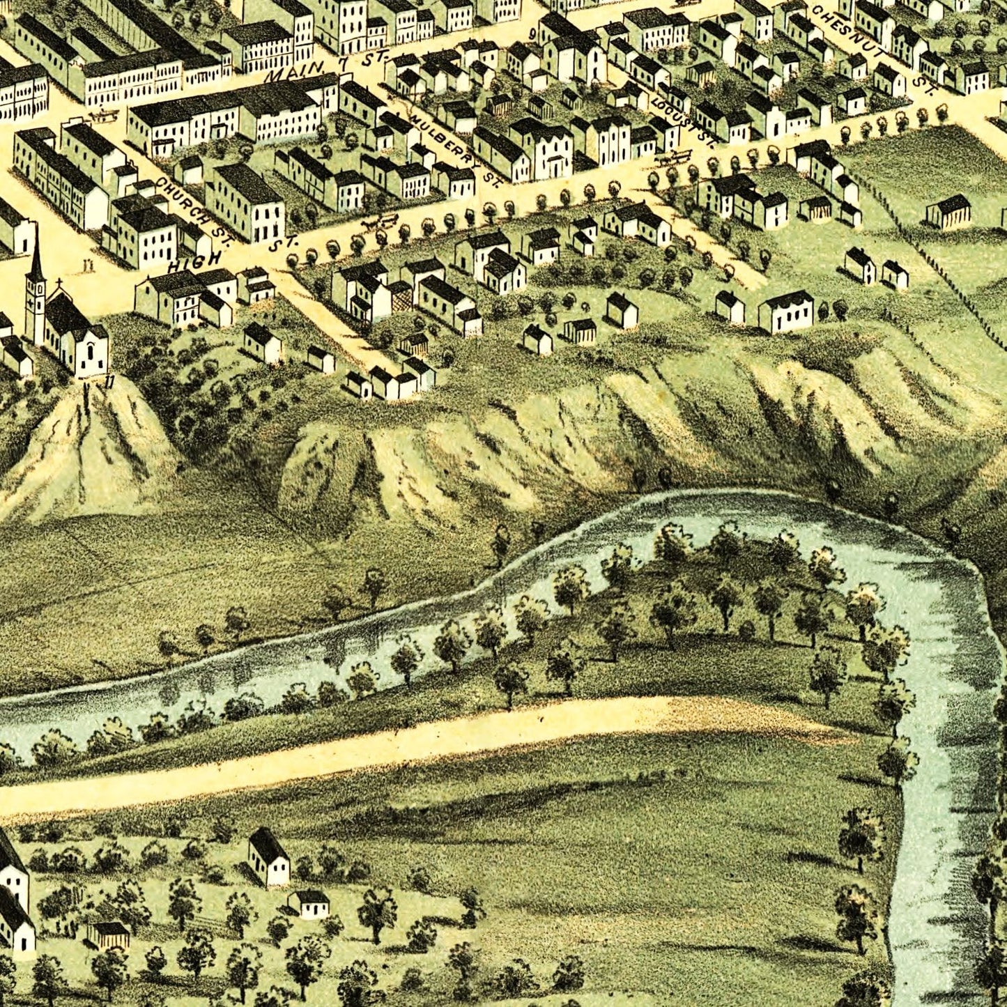Vintage Map of Paris, Kentucky, 1870