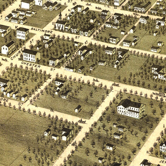 Vintage Map of Jackson, Madison County, Tennessee, 1870