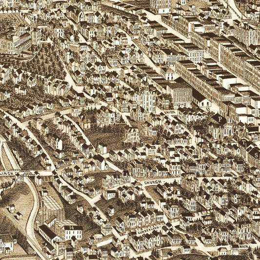 Vintage Map of Knoxville, Tennessee, 1886