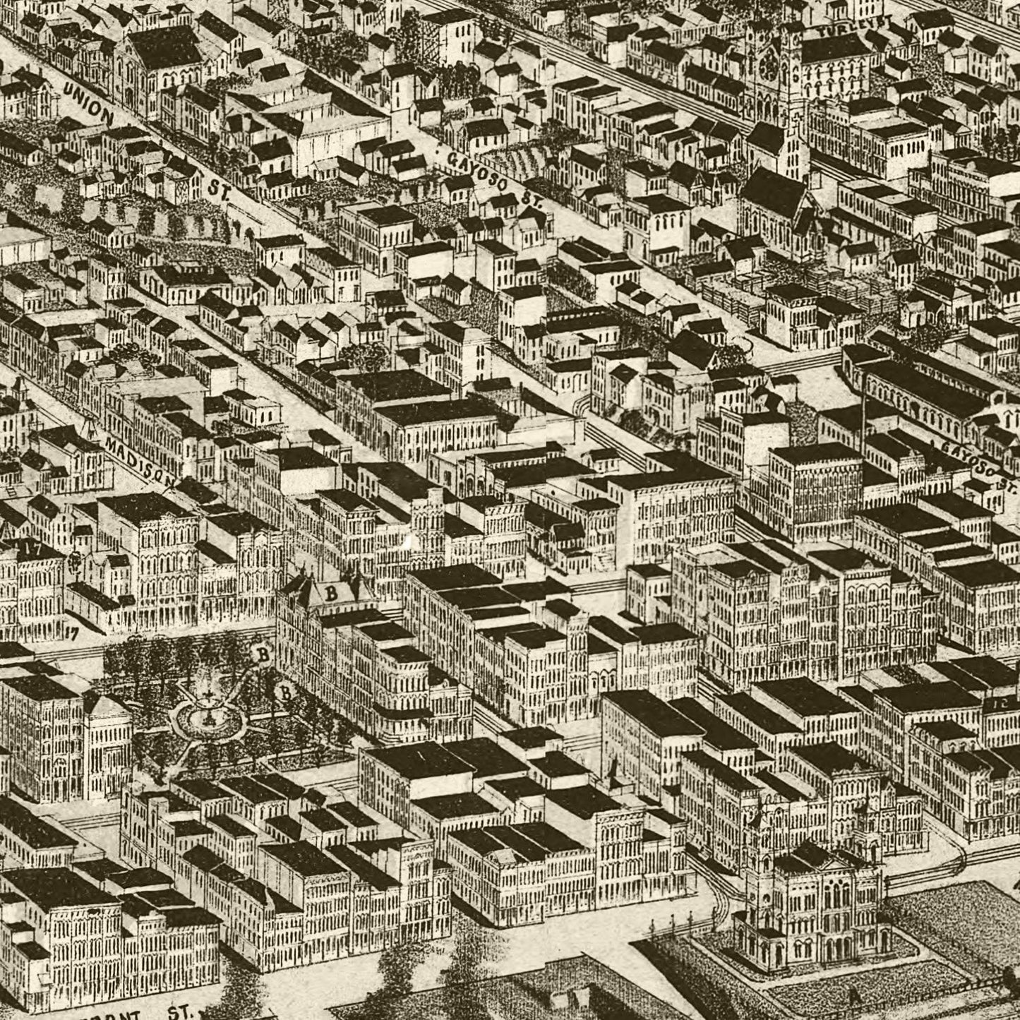 Vintage Map of Memphis, Tennessee, 1887