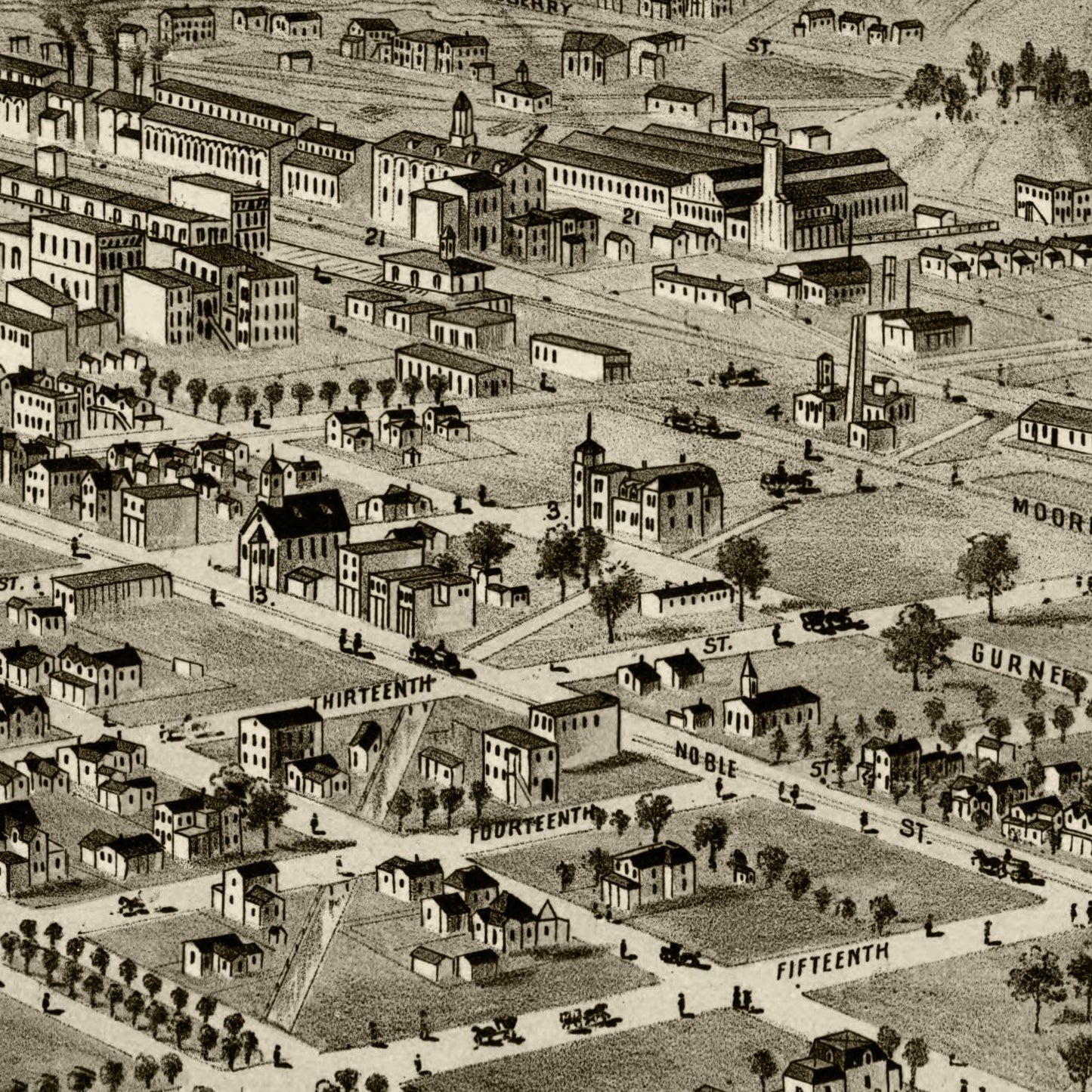 Vintage Map of Anniston, Alabama, 1888