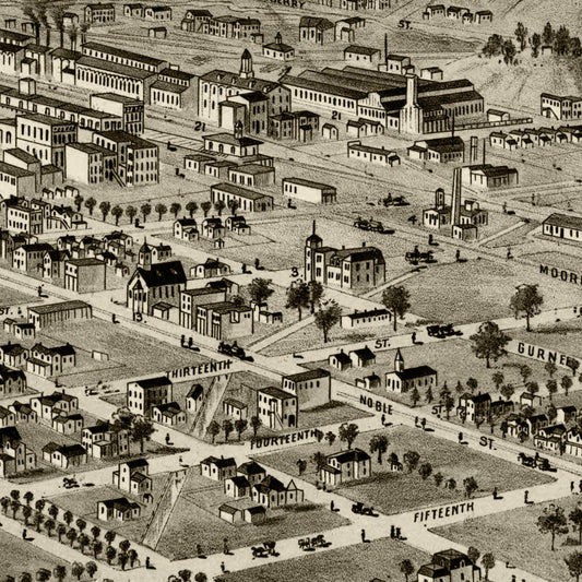 Vintage Map of Anniston, Alabama, 1888