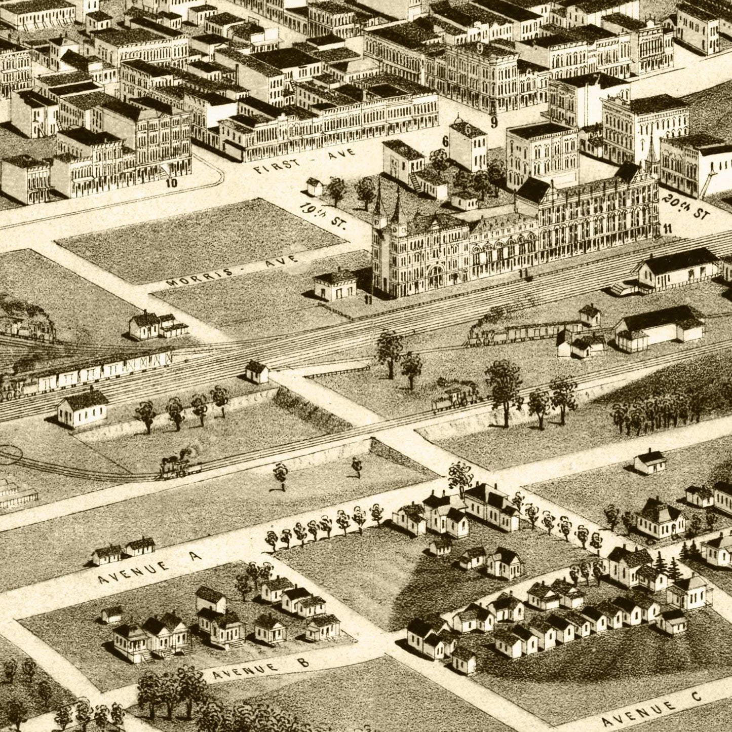 Vintage Map of Birmingham, Alabama, 1885
