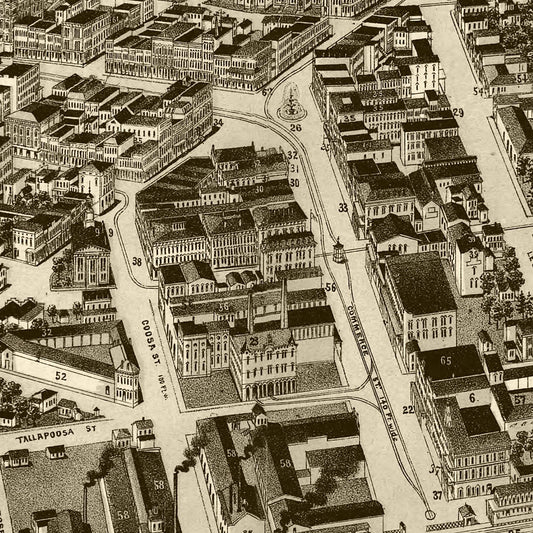 Vintage Map of Montgomery, Alabama, 1887
