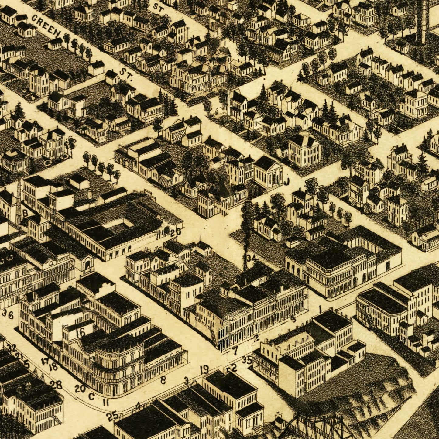 Vintage Map of Selma, Alabama, 1887