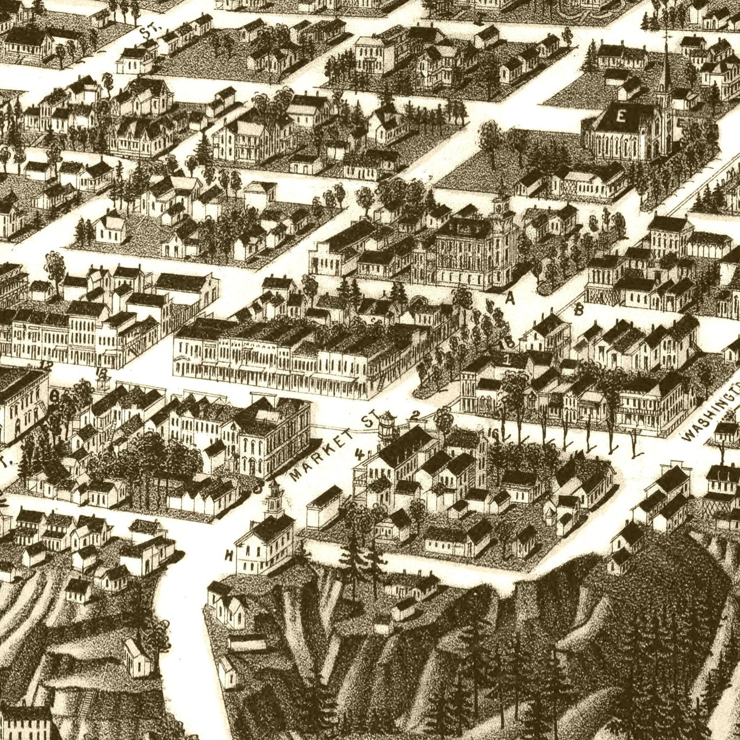 Vintage Map of Tuskaloosa, Alabama, 1887