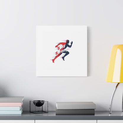 Stay Strong Runner Gym Canvas Wall Art