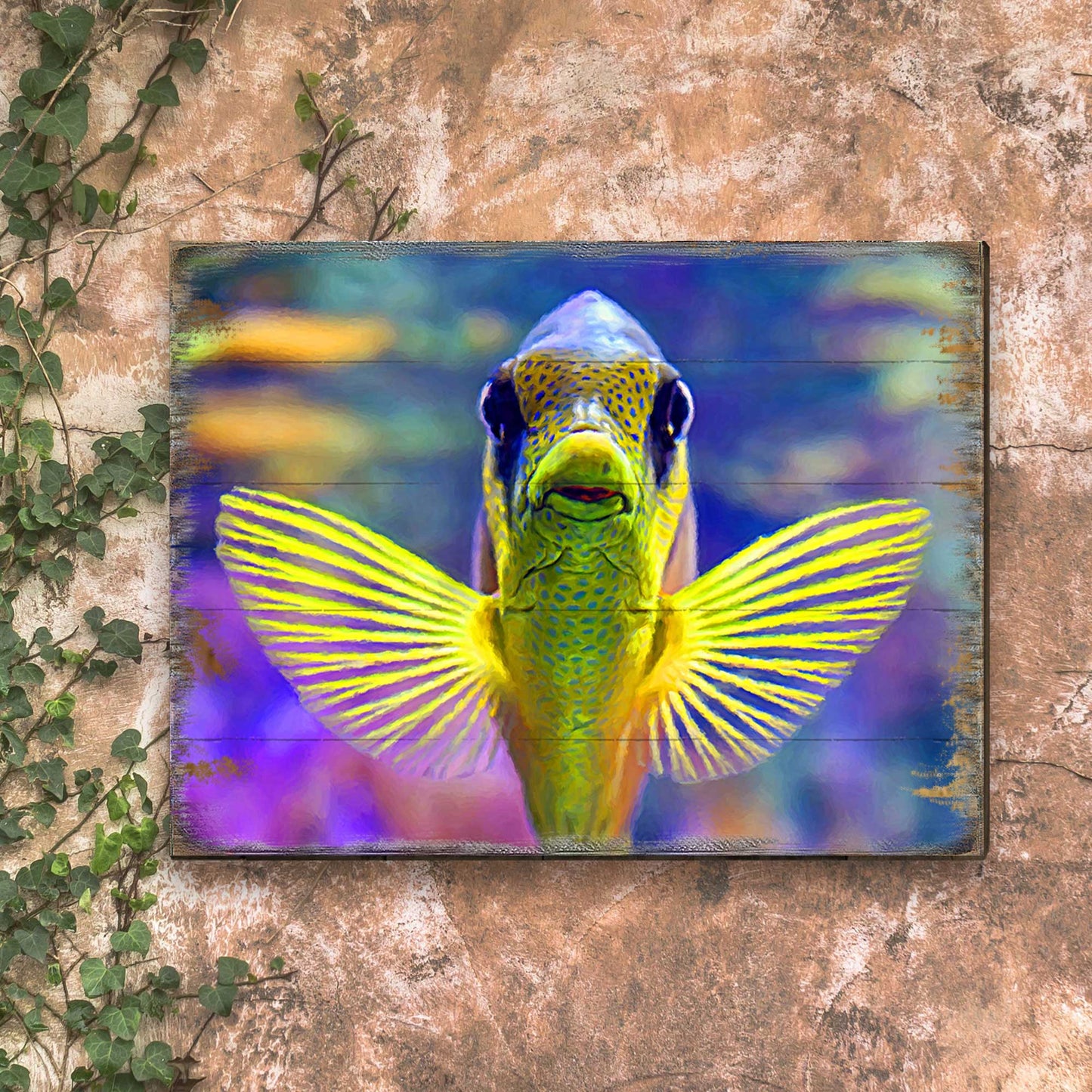 Tropical Reef Fish Wood Wall Art - Coastal Sea Life Decor