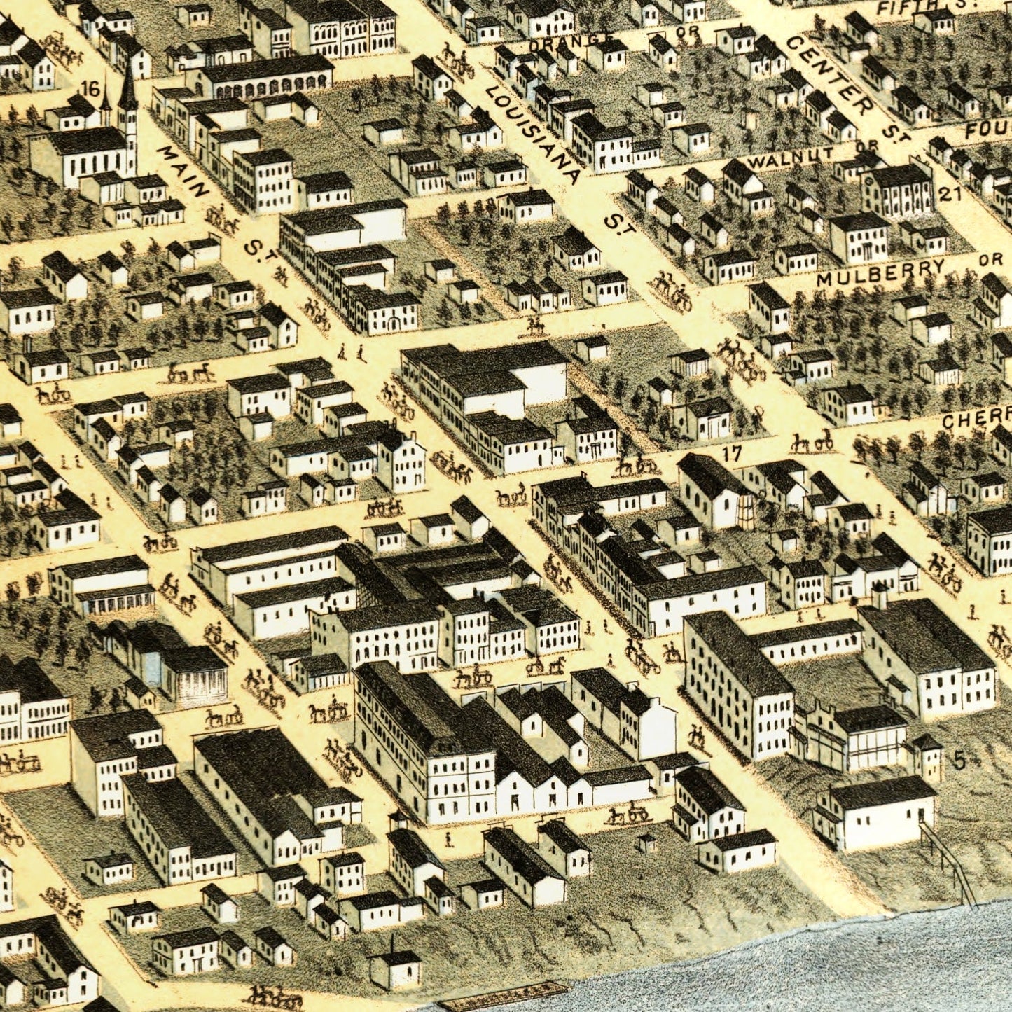 Vintage Map of Little Rock, Arkansas, 1871