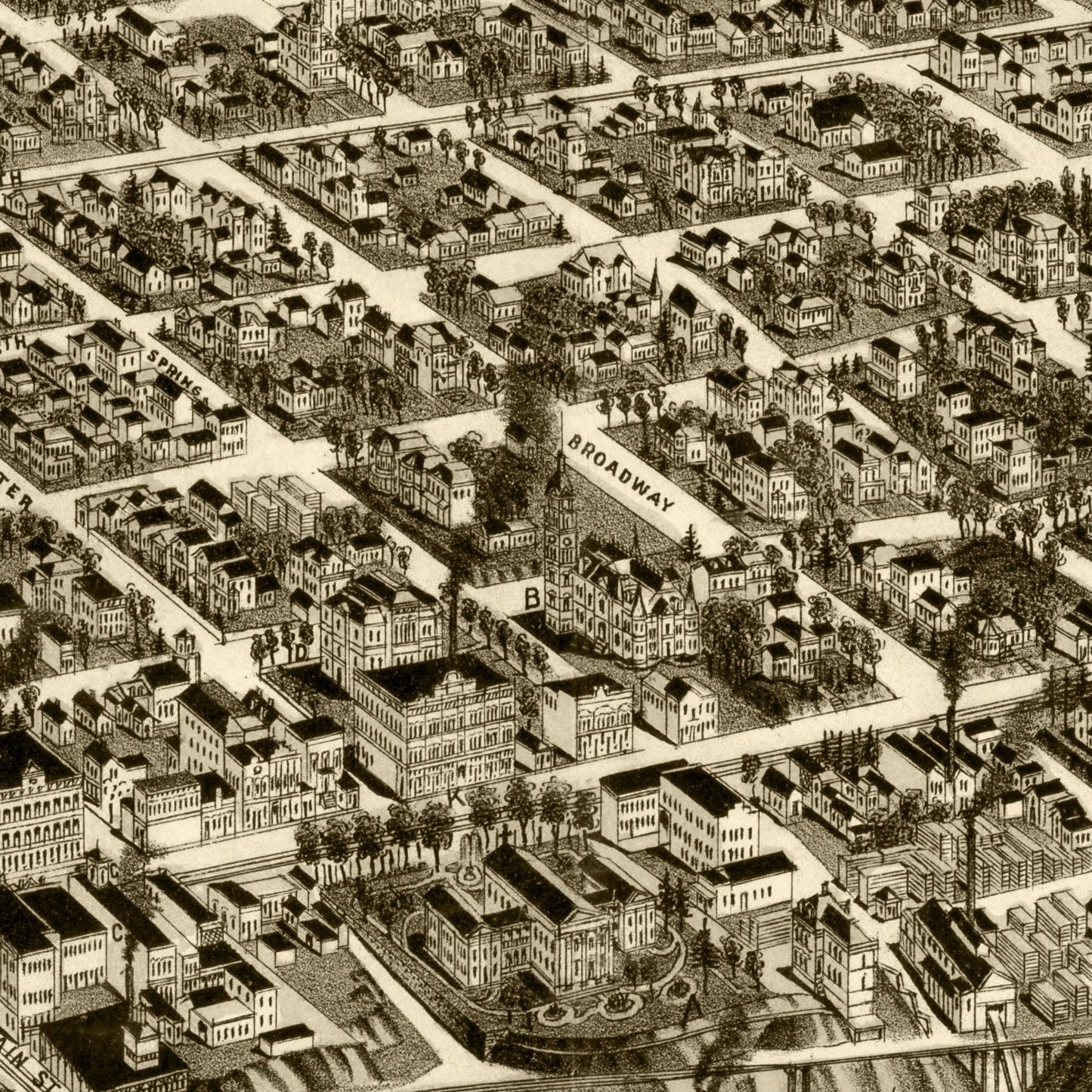 Vintage Map of Little Rock, Arkansas, 1887