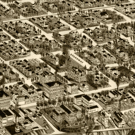 Vintage Map of Little Rock, Arkansas, 1887