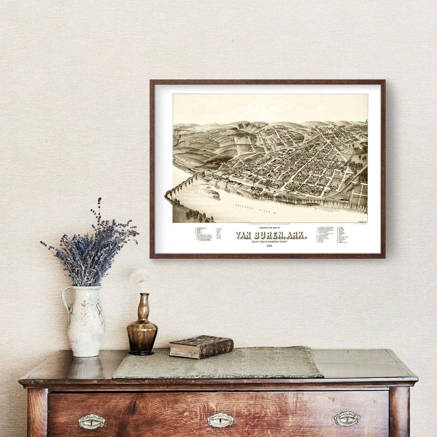 Vintage Map of Van Buren, Arkansas, 1888