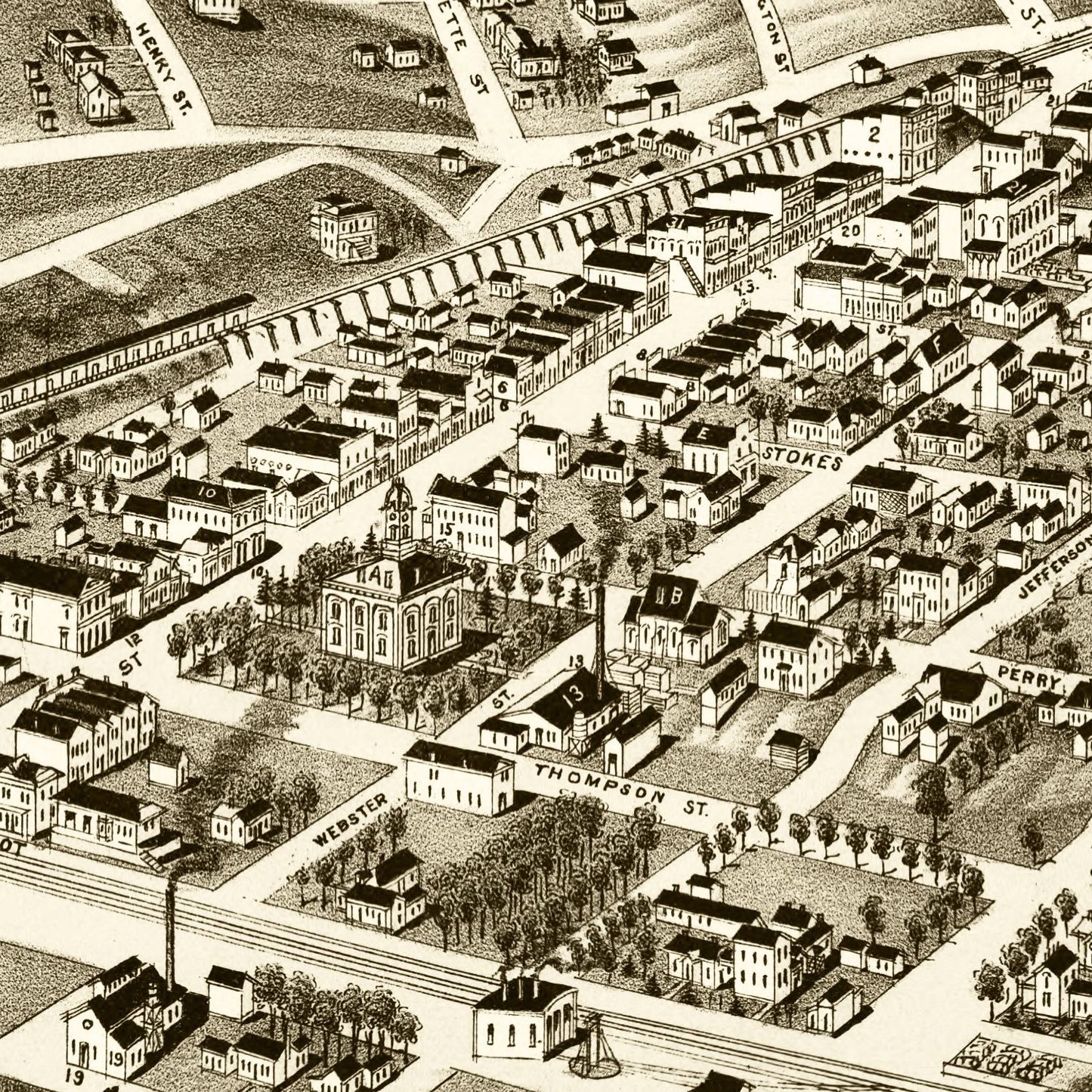 Vintage Map of Van Buren, Arkansas, 1888
