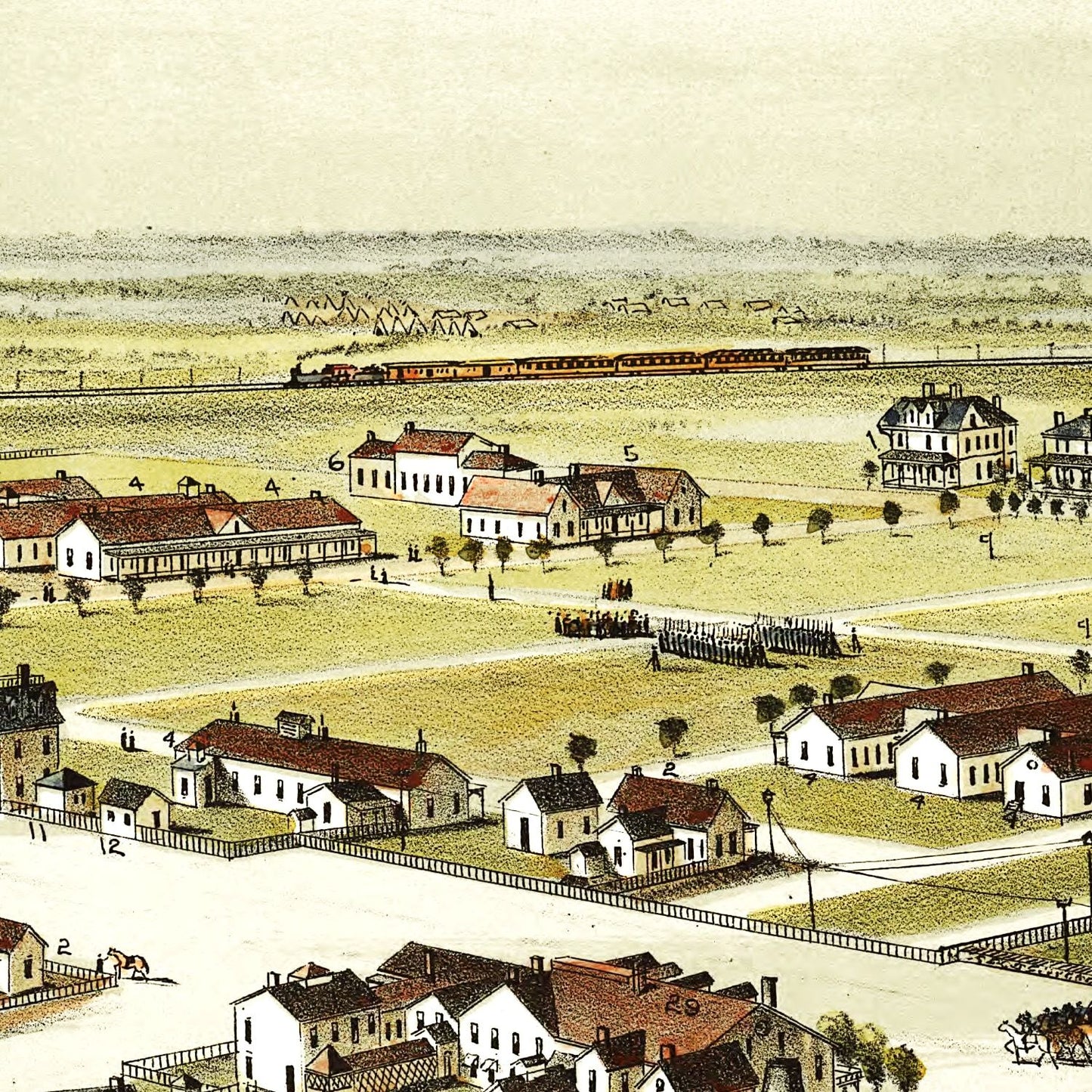 Vintage Map of Fort Reno, Oklahoma, 1891