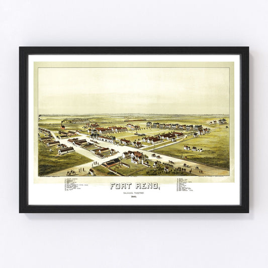 vintage map of Fort Reno, Oklahoma, 1891