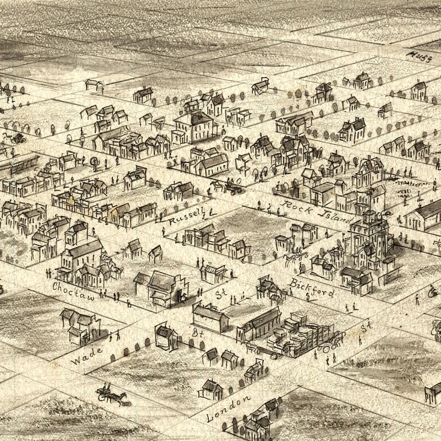 Vintage Map of El Reno, Oklahoma, 1891