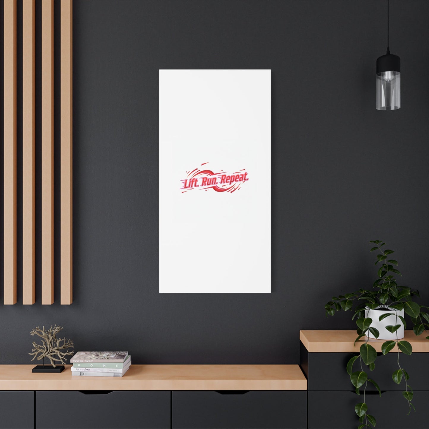 Lift Run Repeat Canvas | Fitness Wall Art, Gym Motivation