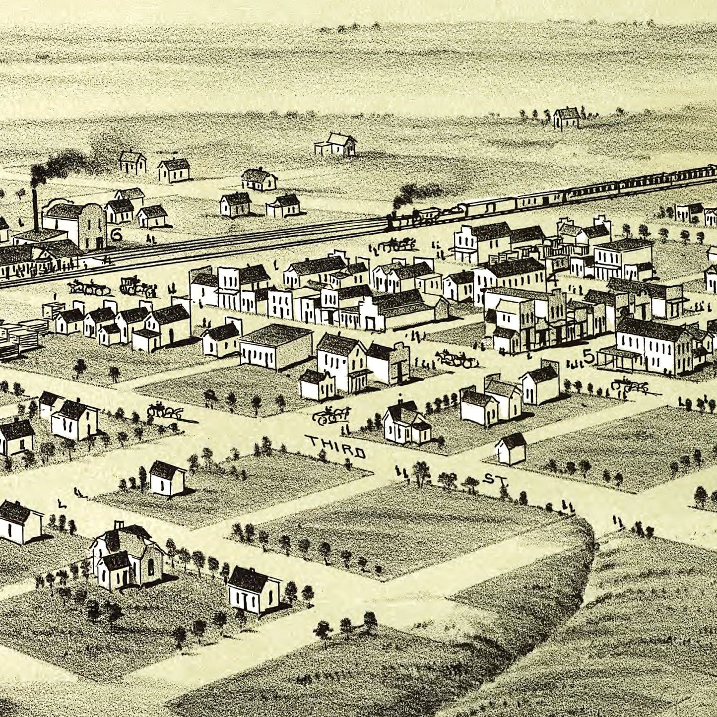 Vintage Map of Edmond, Oklahoma, 1891