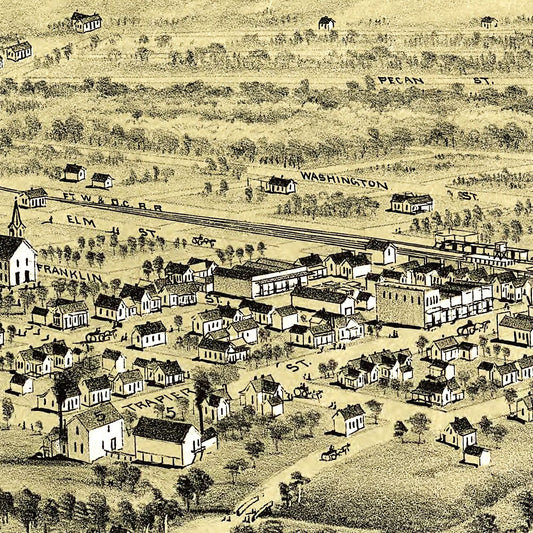 Vintage Map of Alvord, Texas, 1890