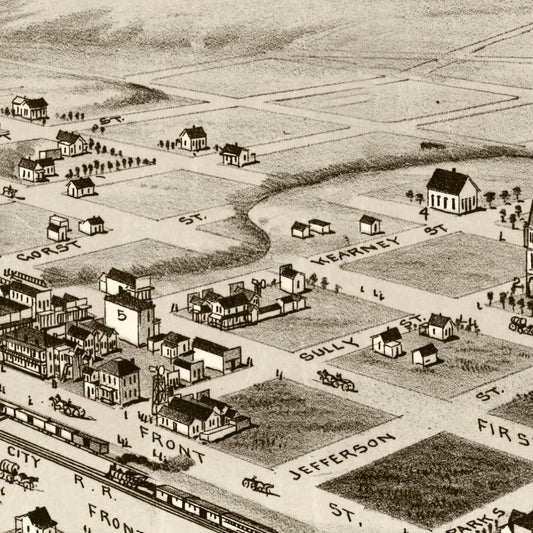Vintage Map of Clarendon, Texas 1890