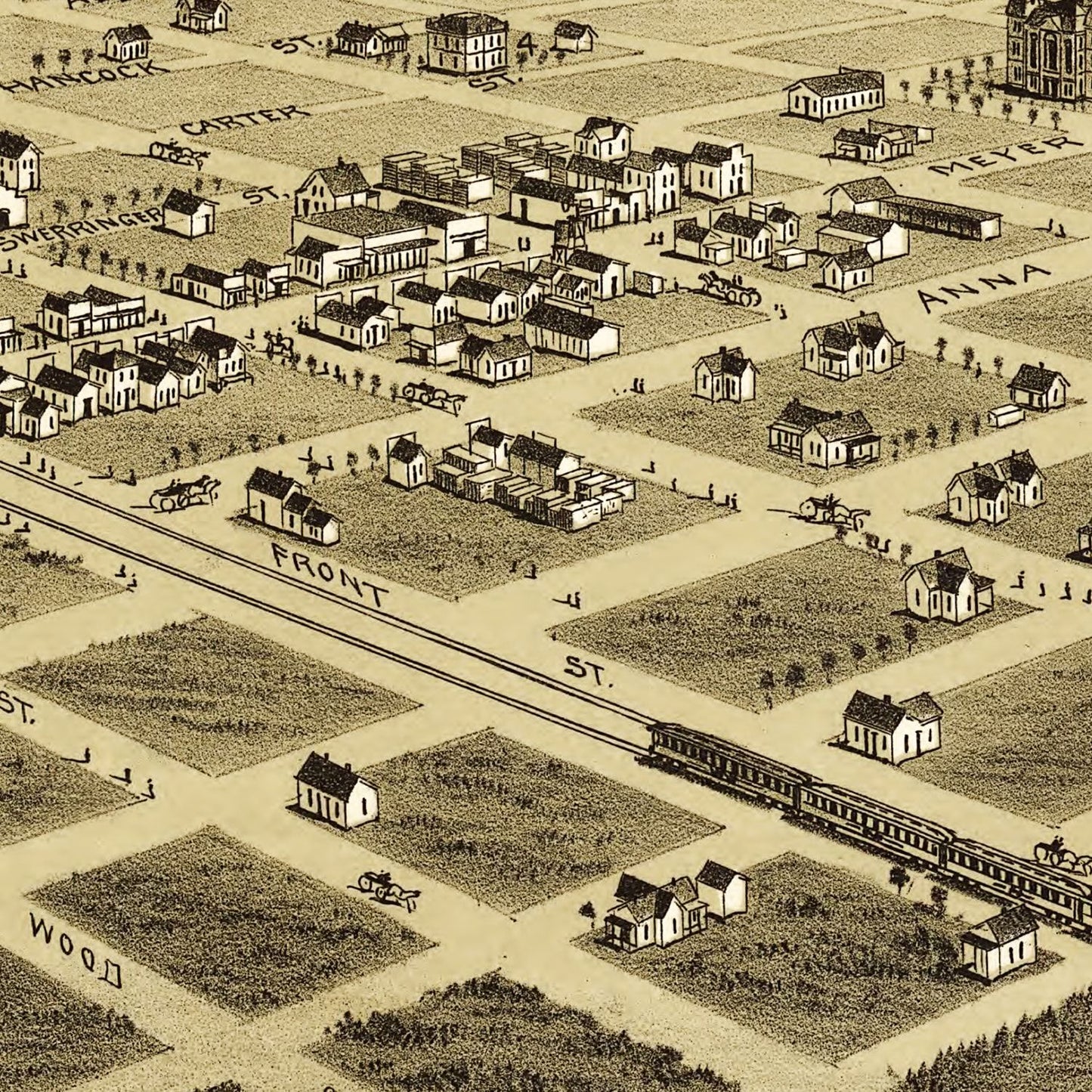 Vintage Map of Childress, Texas, 1890