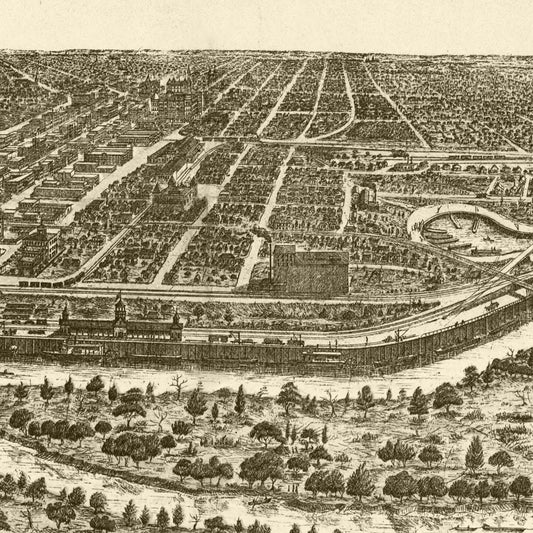 Vintage Map of Dallas, Texas, 1892