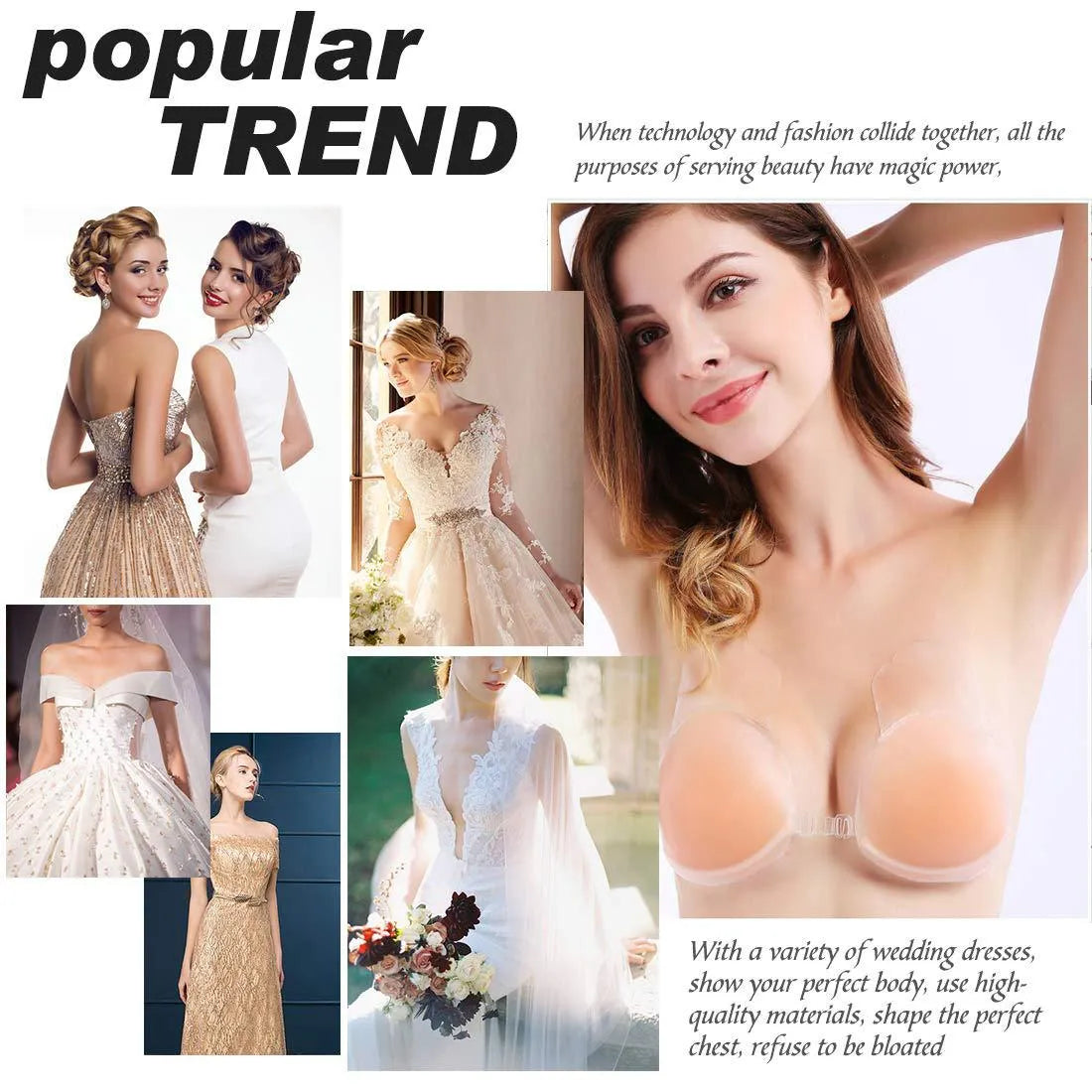 Strapless Pull Ups Silicone Push Up Bra – Lift, Shape & Confidence for Every Dress