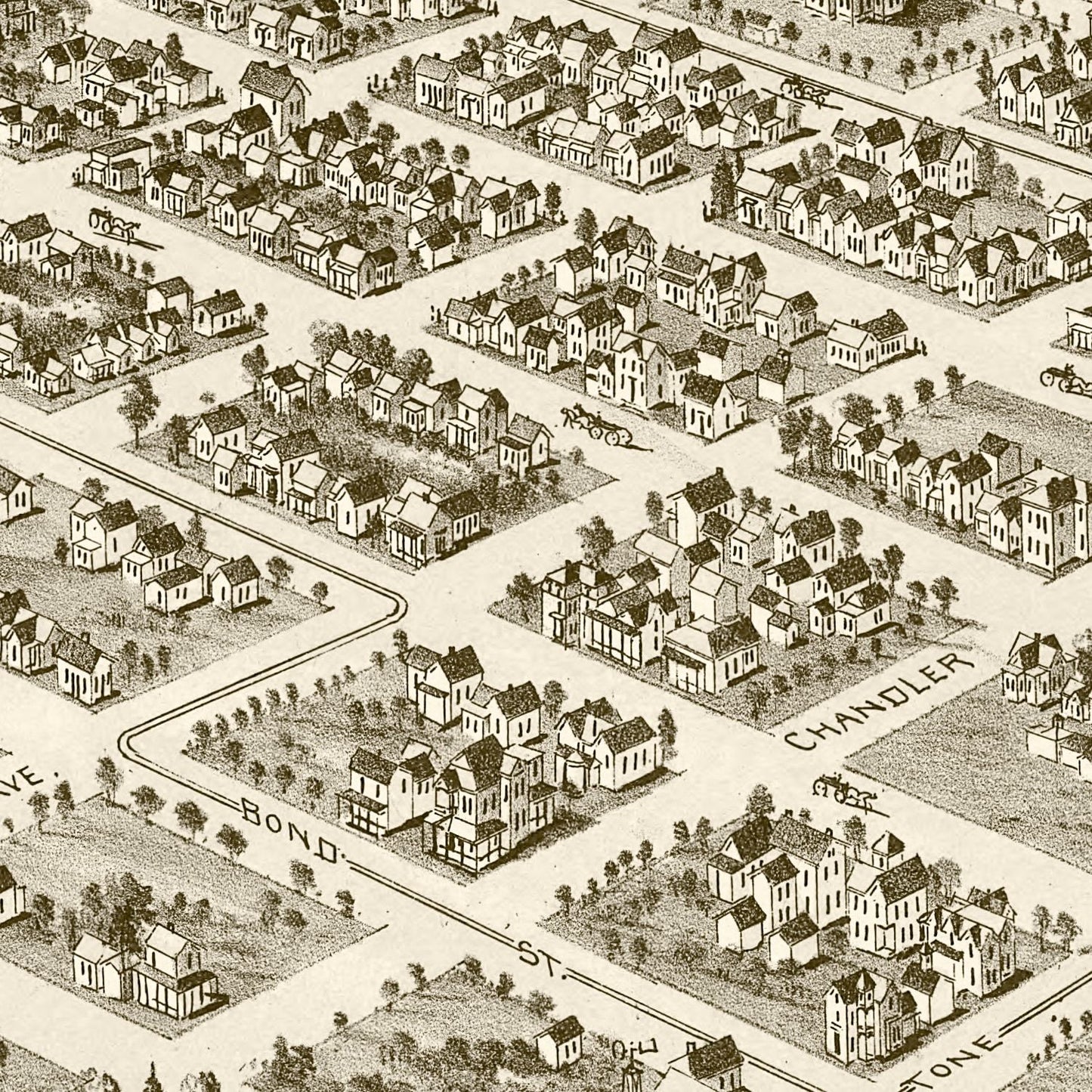 Vintage Map of Denison, Texas, 1891