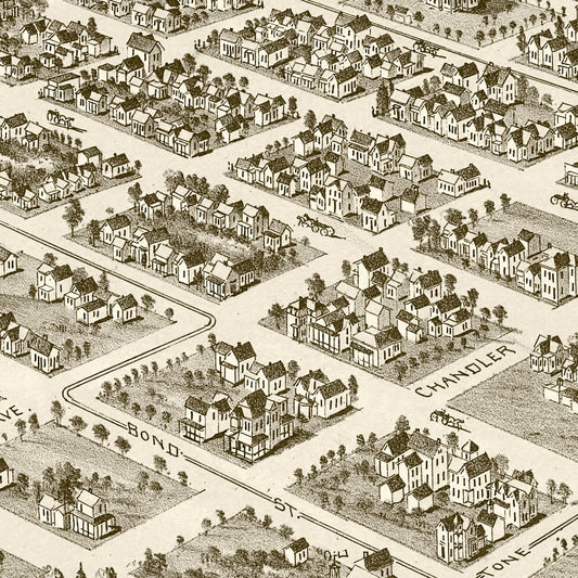 Vintage Map of Denison, Texas, 1891