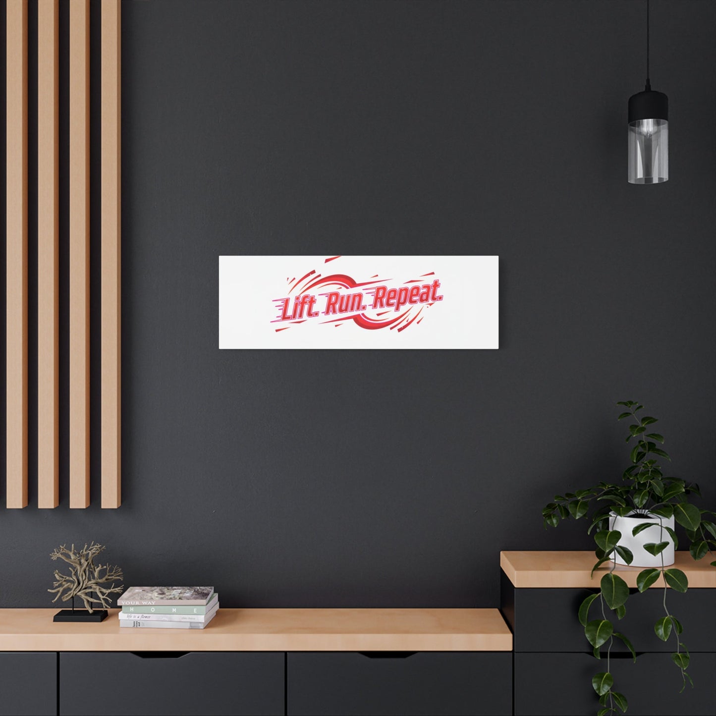 Lift Run Repeat Canvas | Fitness Wall Art, Gym Motivation