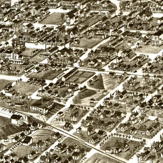 Vintage Map of Fort Worth, Texas, 1886