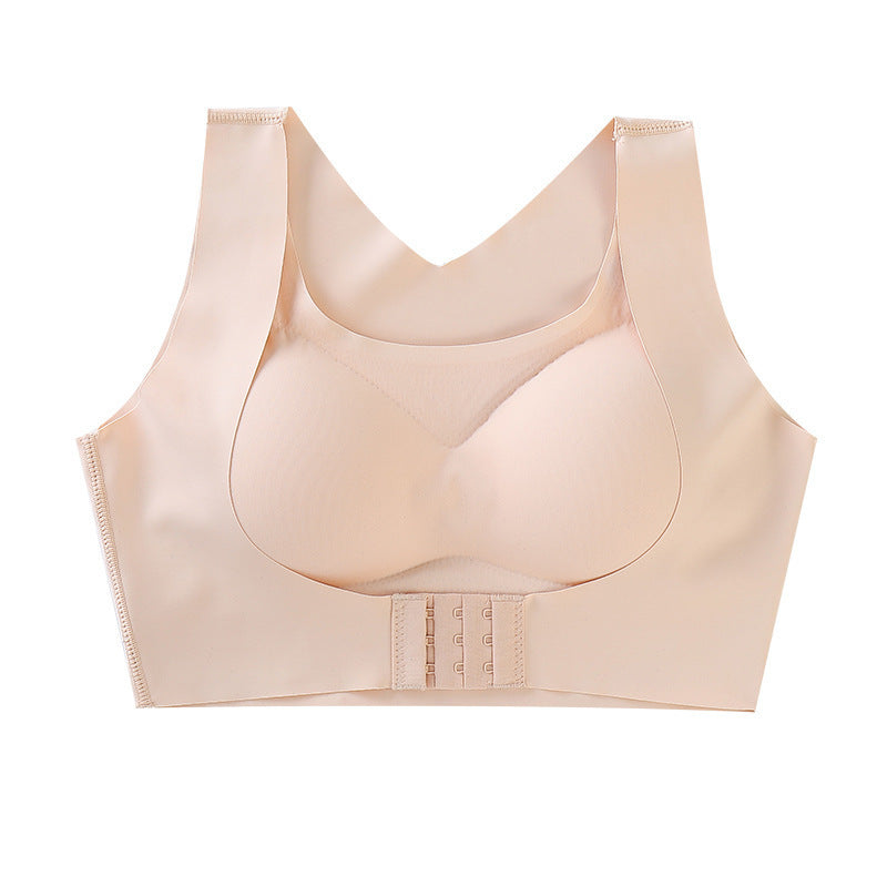 Beige bra on a white background