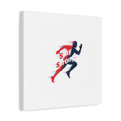 Stay Strong Runner Gym Canvas Wall Art