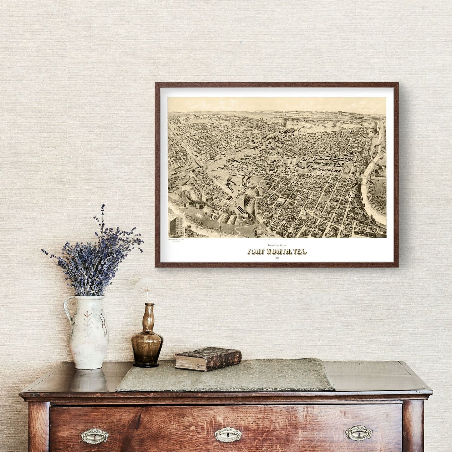 Vintage Map of Fort Worth, Texas, 1891