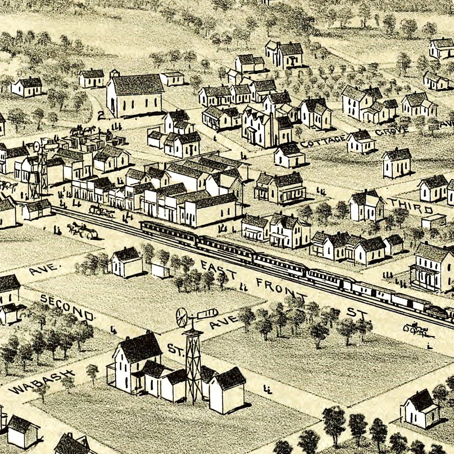 Vintage Map of Sunset, Texas, 1890