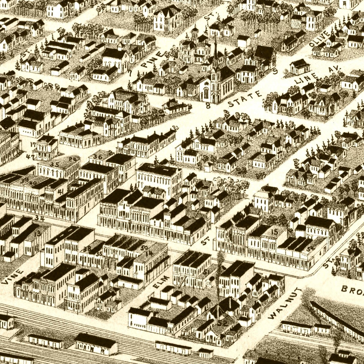 Vintage Map of Texarkana, Texas, 1888